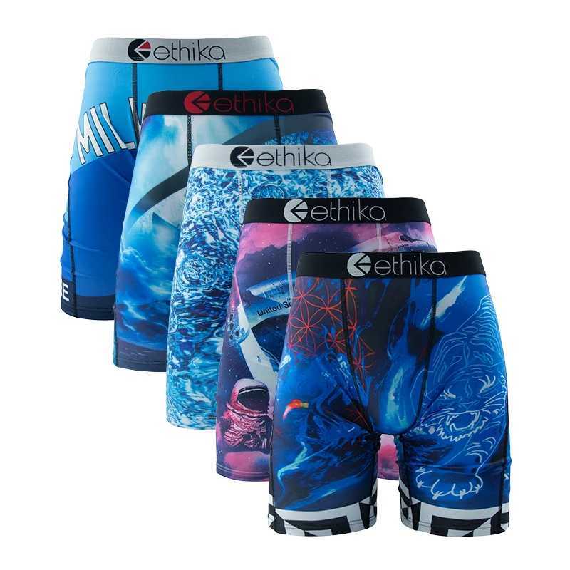 5Pcs Men Underwear Boxers Breathable Mesh Crotch Man Swimming Underpants Plus Size Mens Panties Sexy Men's Boxer Briefs Q260921