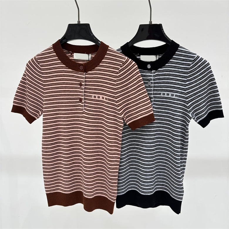 Designer Woman Vintage Knit Shirt Long Sleeve Retro Striped Shirt Autumn Winter Commuter School Daily Casual Wear