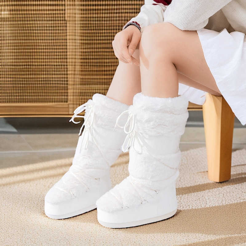 Women's snow boots 2026 winter warm non-slip inner height-increasing cotton boots waterproof and fleece-lined L26921