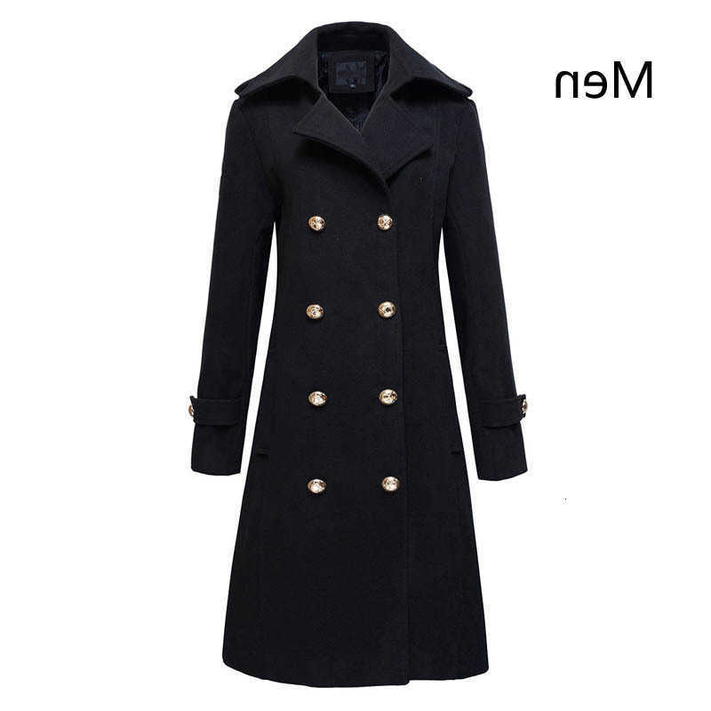 Mens Blends Winter Men's Wool Military Double Breasted Wool Blend Long Jackets For Man Female Cotton Padded Warm Long Coats Male Windbreakers D