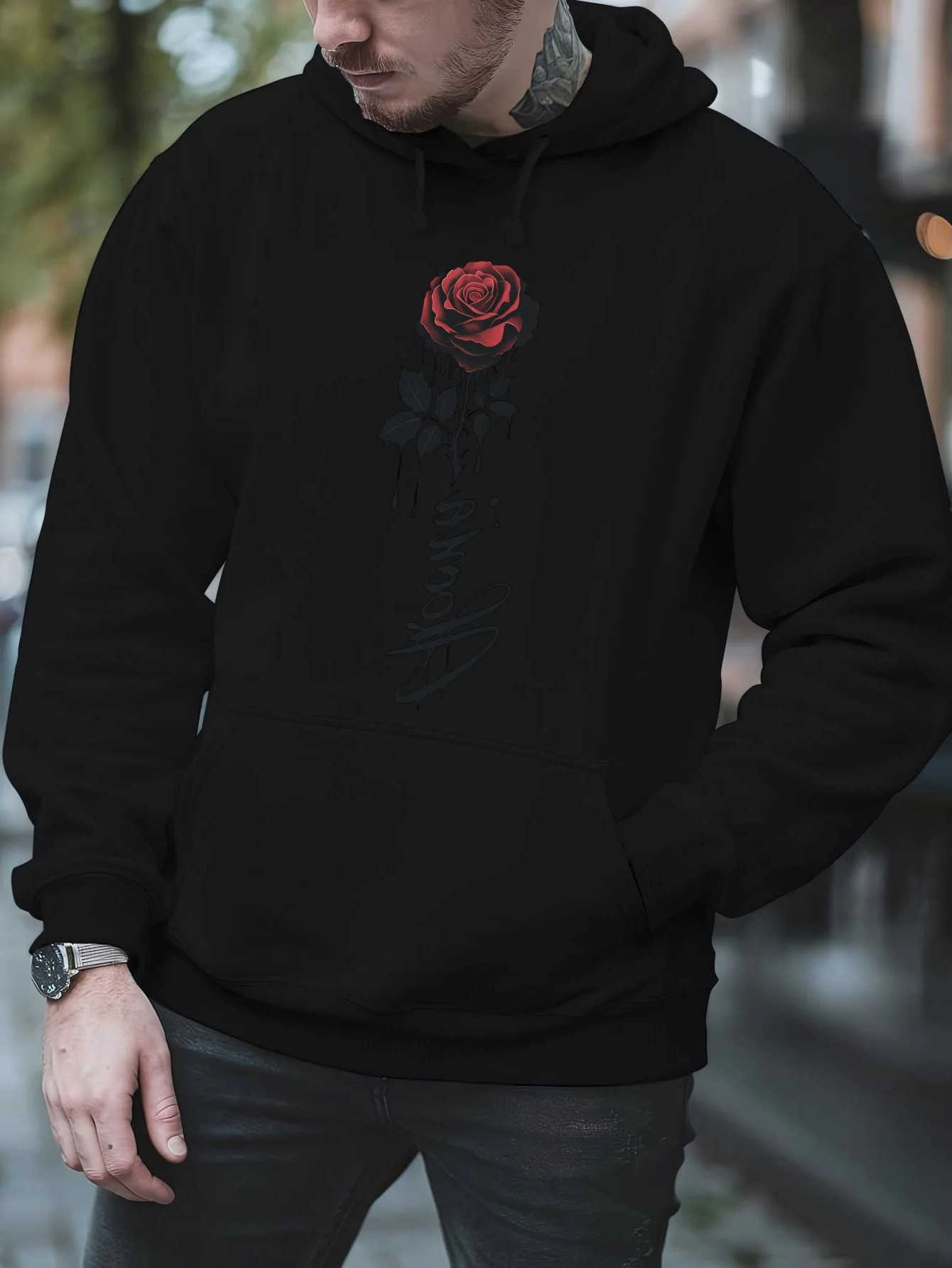 Rose Men's Hoodies Sweatshirts 2026 Printed Hooded Men Women Hoodies Plus Size Fashion Sweatshirt Long sleeve Unisex Streetwear Tops D260921