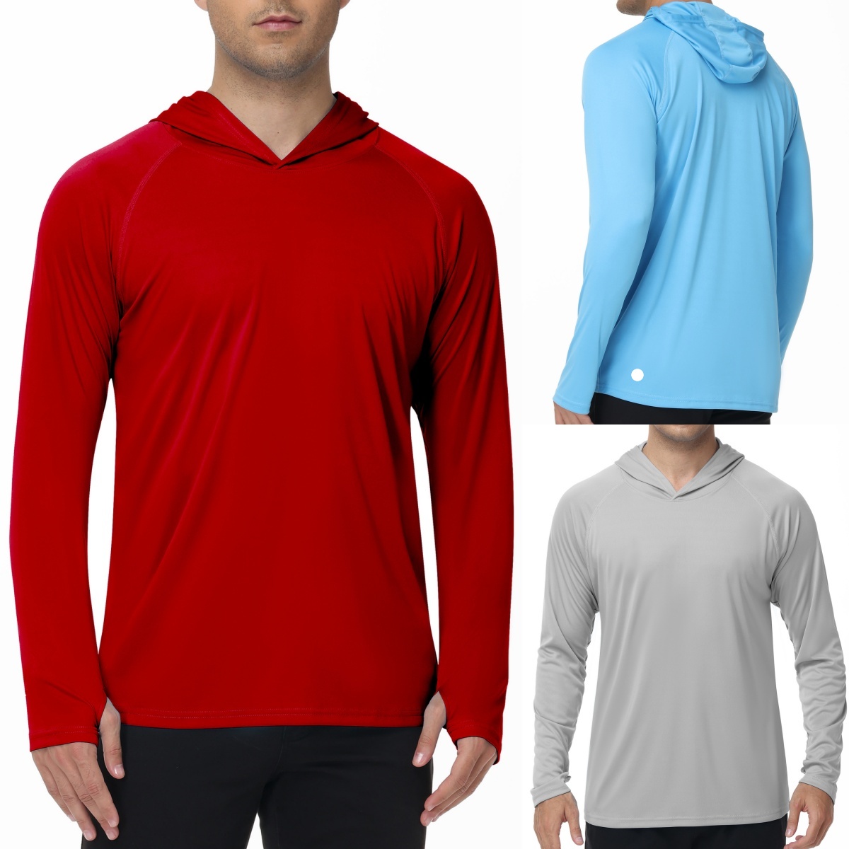 UU-L6364 Men Outdoor Hiking Clothes Sportswear Quick-drying Hooded Sweater Fashion Loose Hoodies Top Hooded Sun-proof Yoga Pullover