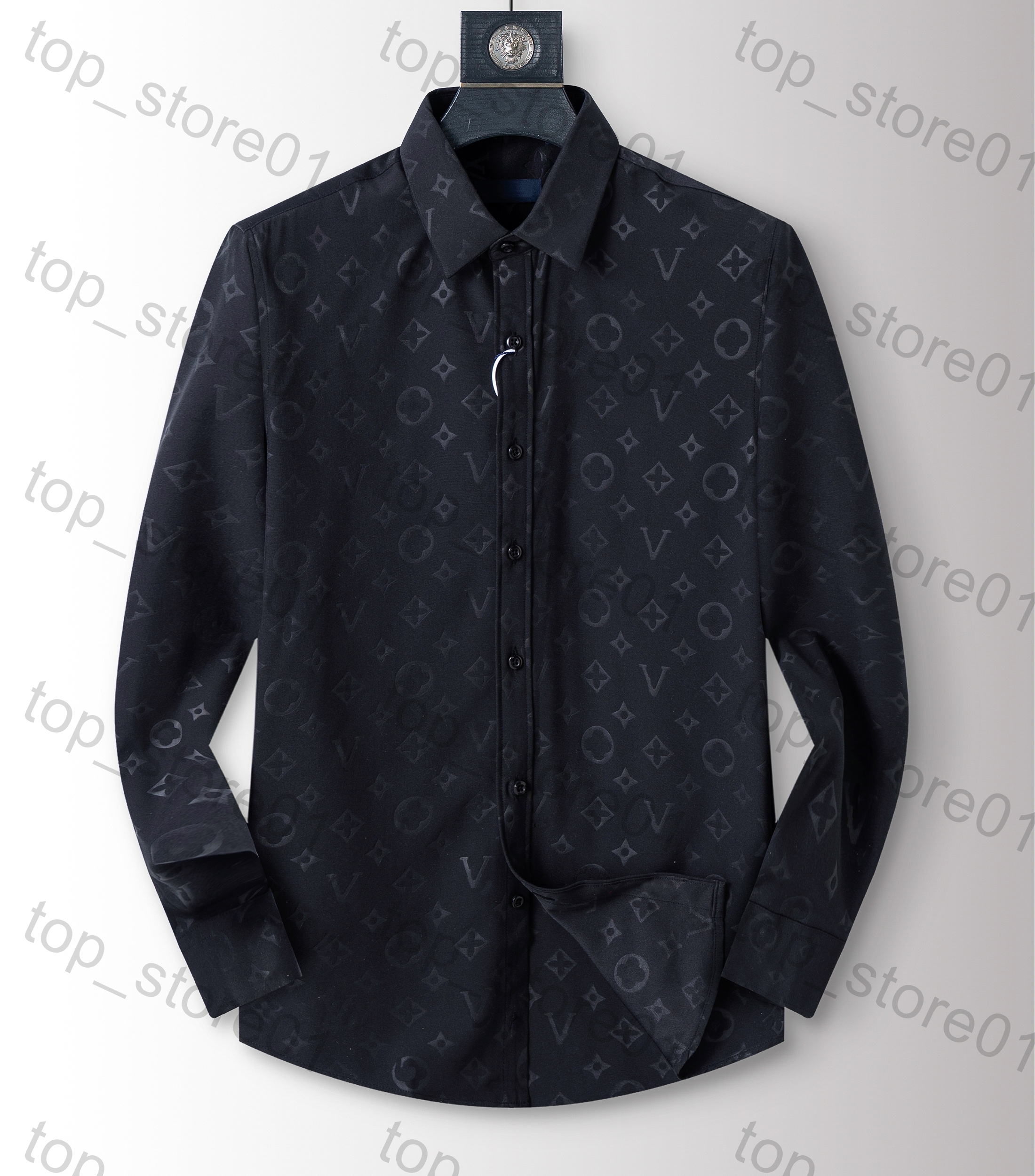 2026 mens designer clothes slim plaid stripe shirts luxurious fashion summer casual print shirt men's polo shirt men's business long sleev