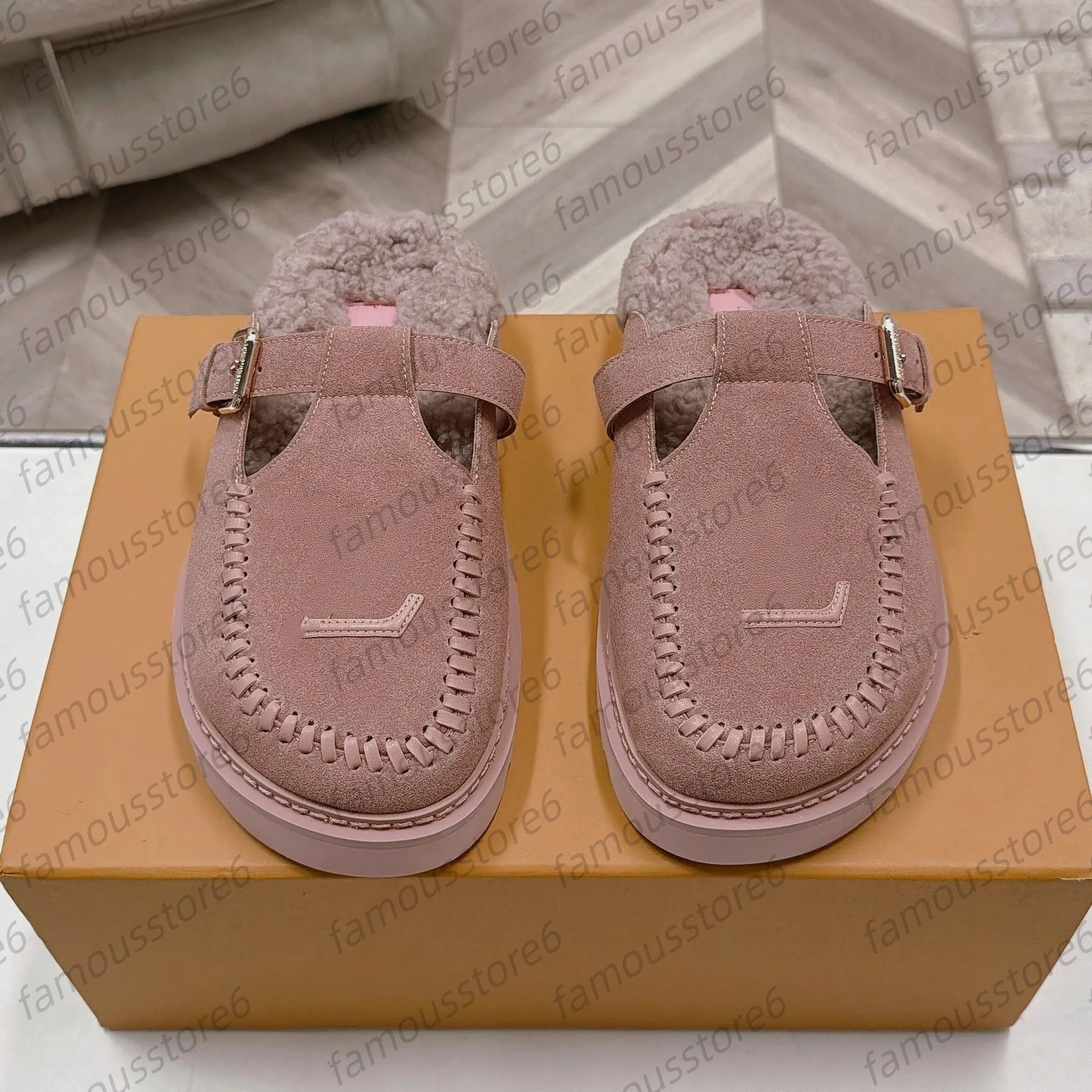 Zuecos de mujer, diapositivas cómodas, sandalias Vintage Colorado Mule, zapatillas de diseñador, botines de invierno, felpa esponjosa, desgastes de