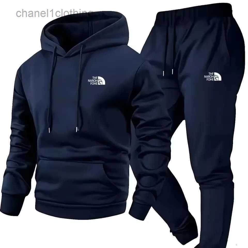 Mens Autumn and Winter Pattern Casual Two-Piece Set Hooded Sweatshirt and Pants with Pockets Regular Fit Outdoor Sport Suit X251215