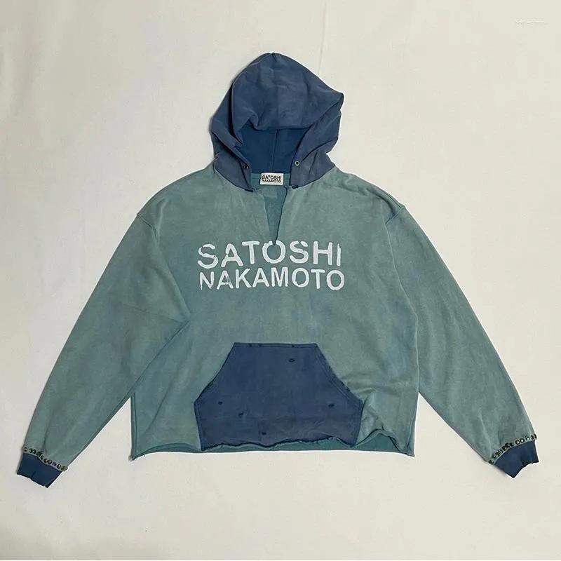 Men's Hoodies Autumn Winter Satoshi Nakamoto Hoodie Men Women Streetwear Ripped Washed Cotton Pullover Real Po Multicolored