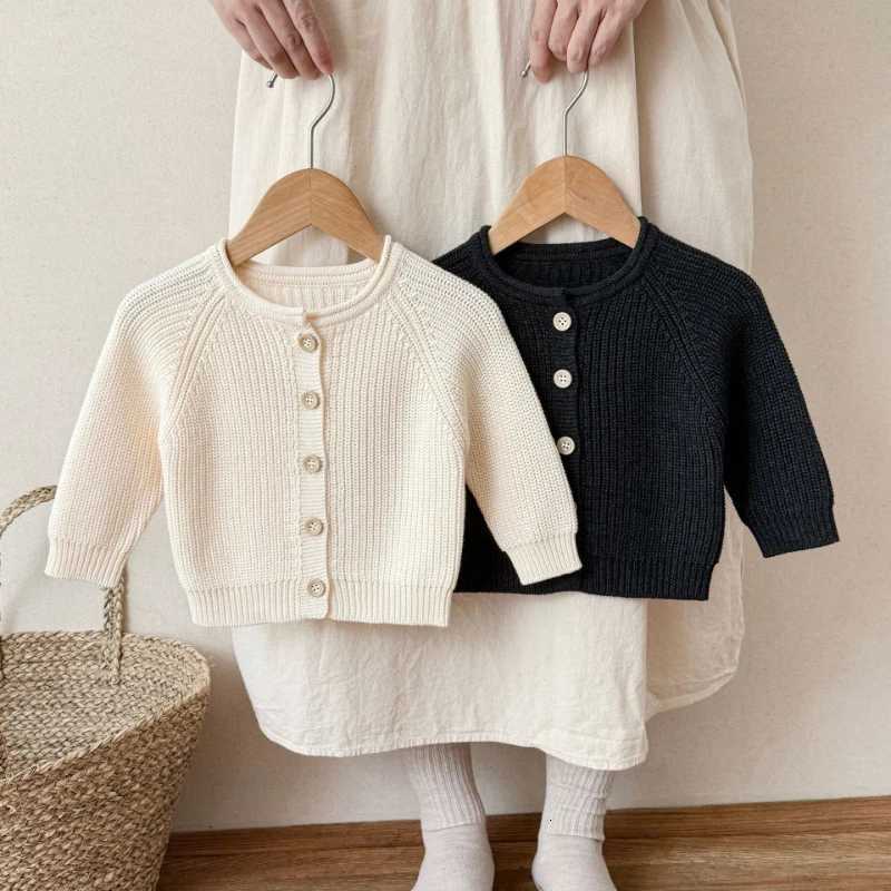 Cardigan Baby Knitted Cardigan Spring and Autumn Baby Pure Cotton Simple and Versatile Solid Color Fashion Children's SweaterT260919