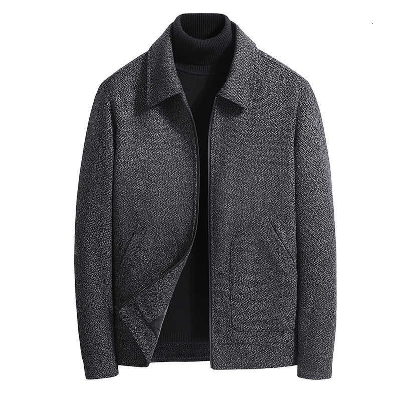 Men's Blends Men's Turn-Down Wool Collar Wool Blends Jacket Business Casual Solid Thick Coat Autumn Winter Fashion Warm Woolen Outerwear C