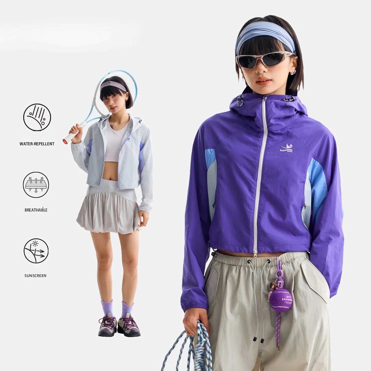Women's Jackets Women's Short Cropped Sun Protection Jacket - Windproof Water-Resistant Hooded Coat with Wide Brim for Outdoor C260921