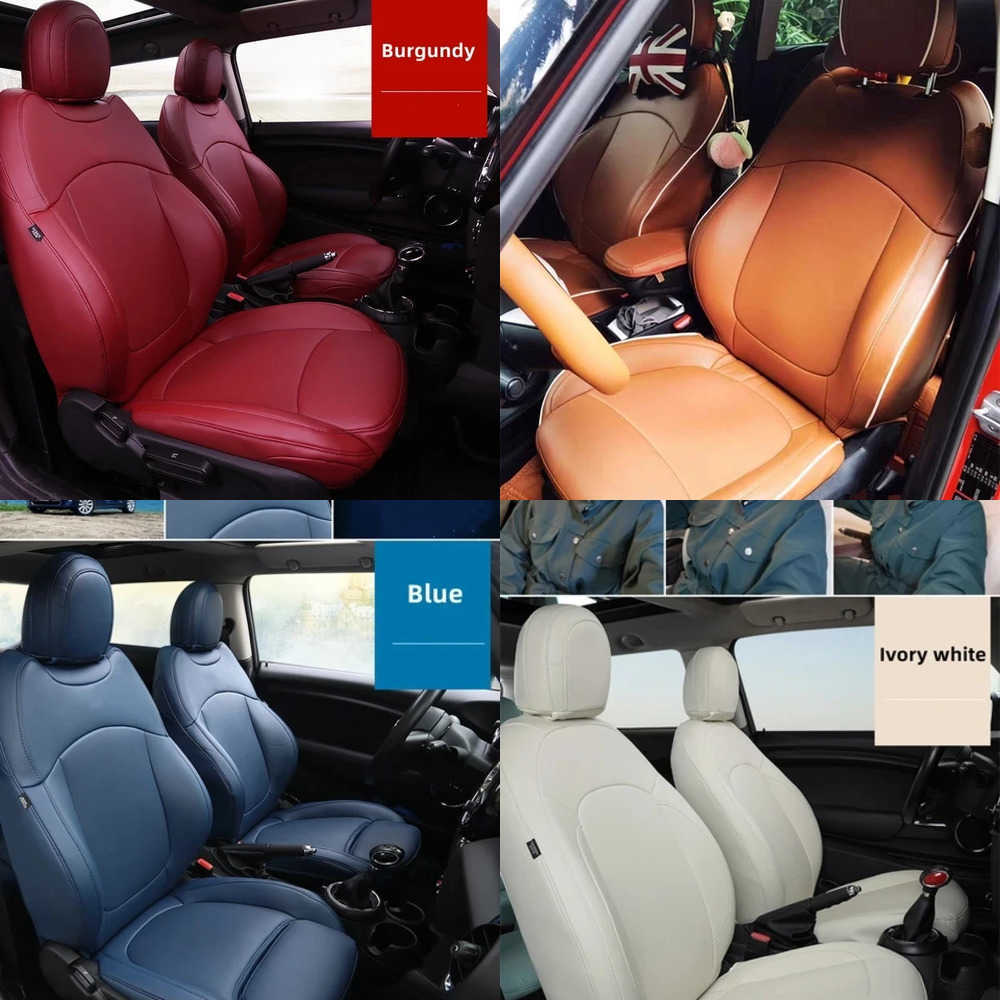Seat Covers Custom Car Fit Car Accessories Seat Cover Full Set Middle Perforated Leather Specific For Bmw Mini Copper COUNTRYMAN CLUBMAN Coupe J2609