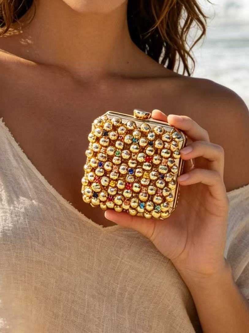 Summer 2026 Spring Evening Bags New Arrival - European American fashion Chain Mini Square Bag Acrylic handcrafted beaded mini womens bag D260922