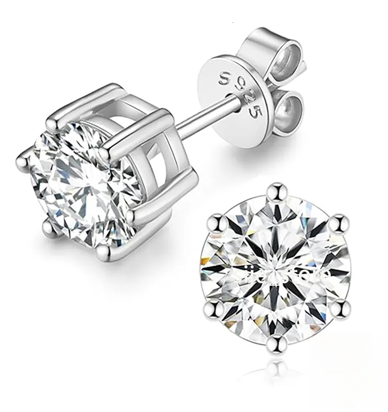 luxury hoop for women D color VVS1 2CT moissanite earrings anti allergy solid 925 sterling silver plated thicker gold designer jewelry woman gift