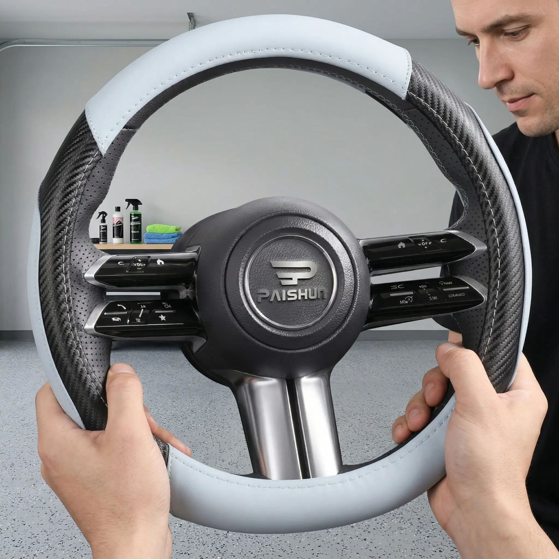 Genuine leather steering wheel cover, universal various car models, ultra-thin, skin-friendly, non-slip, high-end modification kit, a hot-selling it