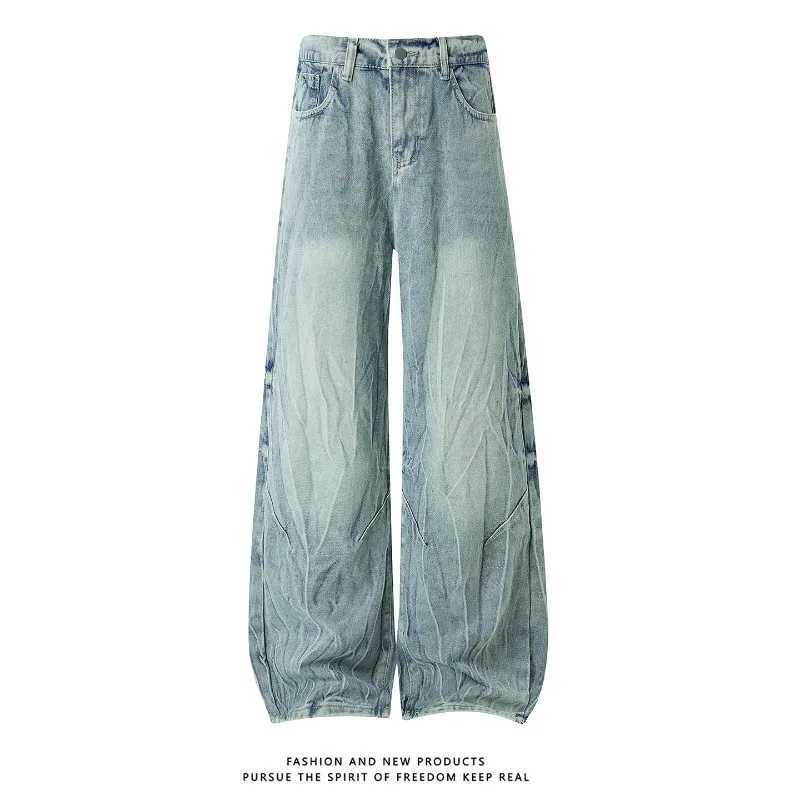 Men Straight Leg Denim Jeans Classic Loose Fit Breathable Versatile Streetwear Daily Casual Long Denim Trousers S260921GWN1