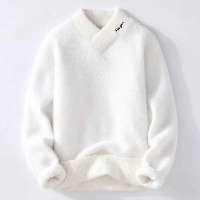 Sweaters men winter korean style mens fashion warm sweater V-neck men sweaters autumn Men's wool pullovers men full size M-XXXL Q260921