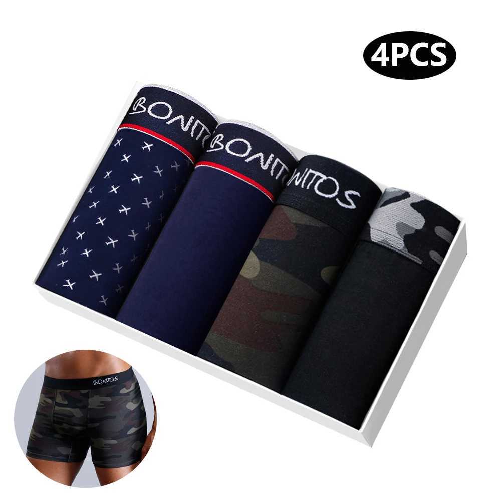 4pcs Cotton Boxers For Man Underwear Sexy Print Men's Panties Plus Size Brands Camouflage Mens Underpants Shorts Q260921