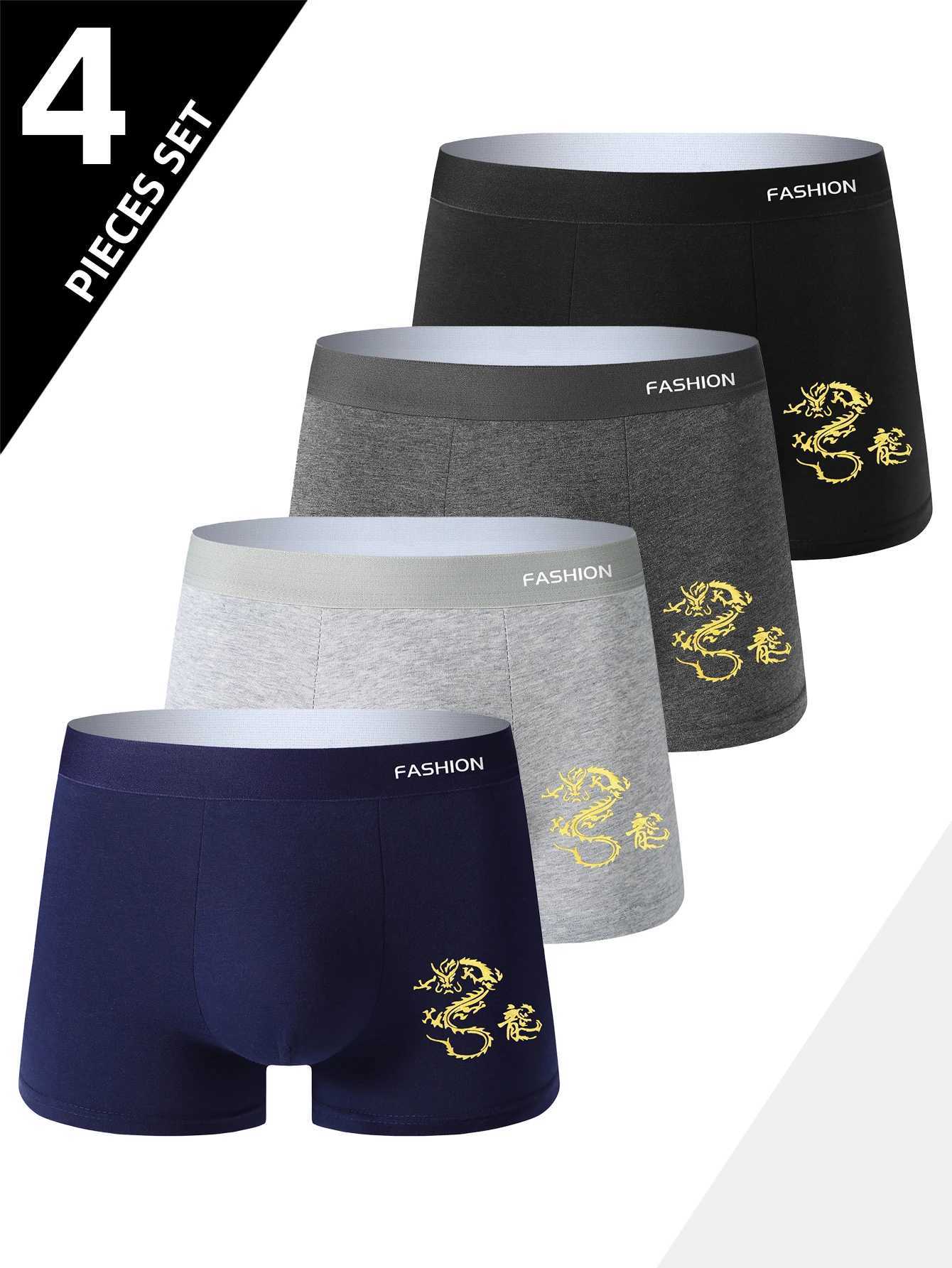 4 Pieces of Men's Underwear Stylish Classic Simple Casual Boxer Briefs Comfortable Breathable Sporty Skin-friendly Boxers Q260921