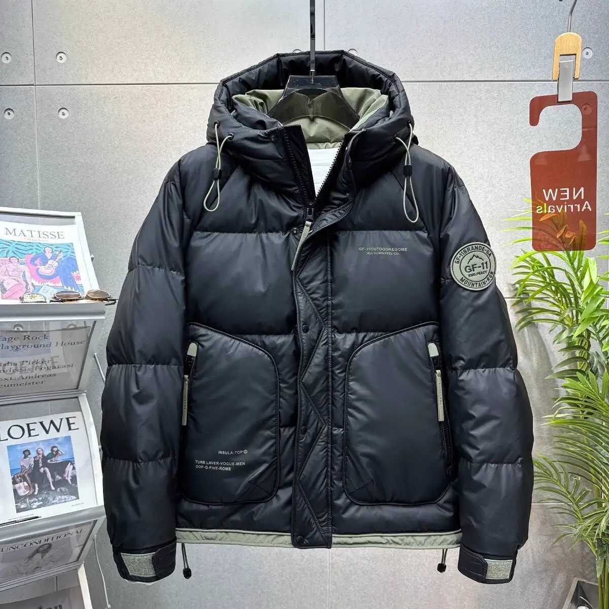 Men's Sport Hooded Down Jacket Fall Winter Thick Warm Outdoor Windproof Sportwear Coats Male Workwear White Duck Down Jacket Q260921