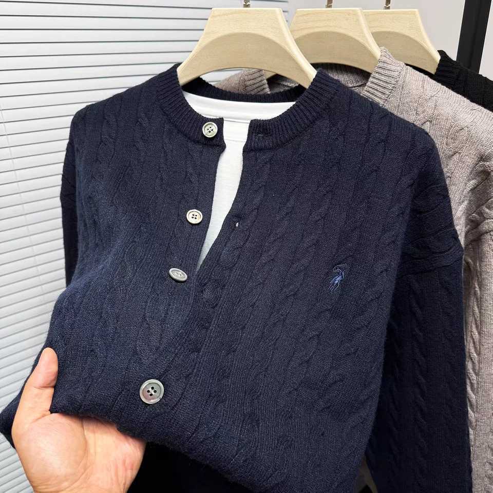 Designer Brand Knitted Men's Button Cardigan Luxury Pony Embroidered Fashion Jacquard Solid Color Round Neck High-End Paul Coat Q260921