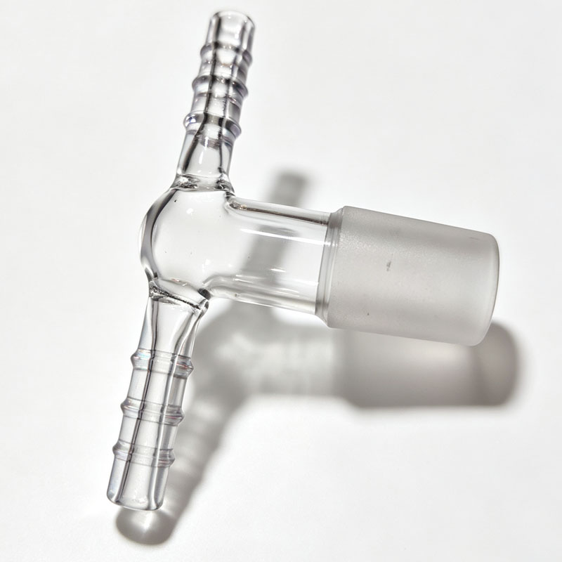 Dual-channel Glass Elbow Adapter 14mm 18mm Male Fit for Arizer XQ2 Extreme Q V-Tower and Some other Mini Hookah Water Pipes