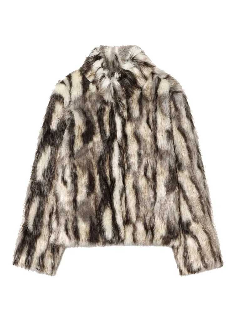 HH Woman Winter Elegant Long Slves Button Warm Short Jacket Women New Fashion Multicolor Faux Fur Effect Casual Coat Mujer T260829
