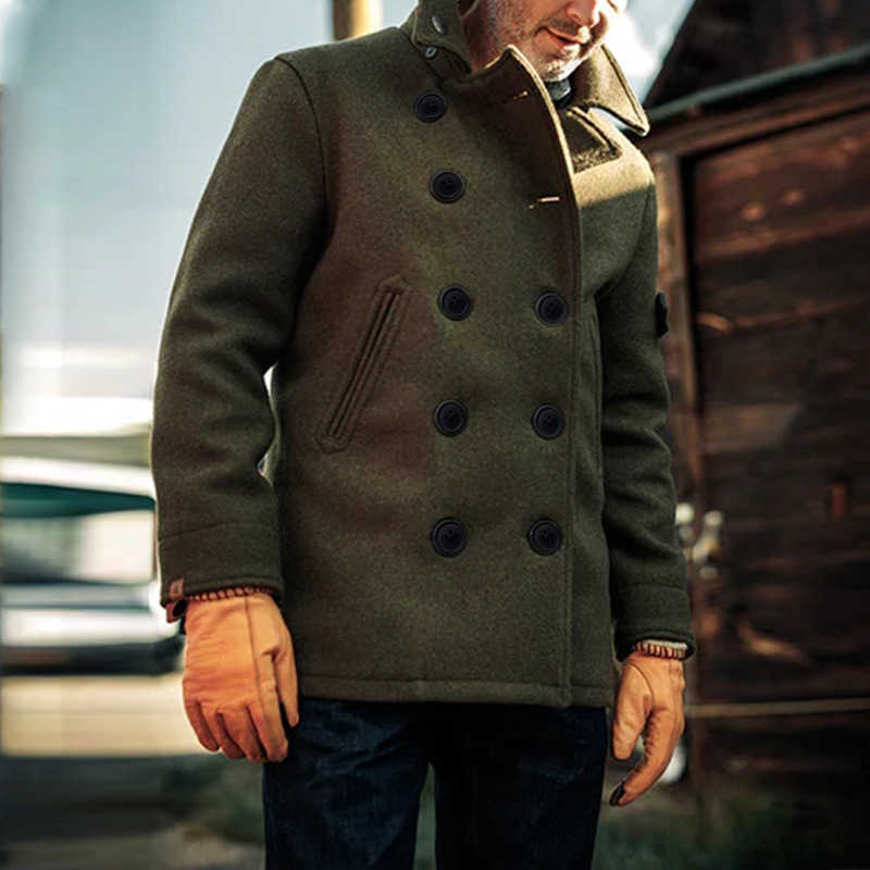 Cappotto di lana da uomo in misto lana da uomo Giacca a vento esterna per uomo Cappotto di lana nuovo Cappotto di lana caldo da uomo nuovo Abito lun