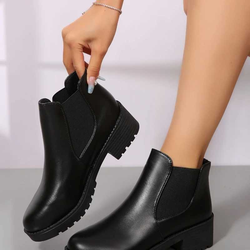 2025 Summer New Women's Fashion Short Boots High Heels Round Head Fashion Boots Casual Versatile Women's Shoes L26921