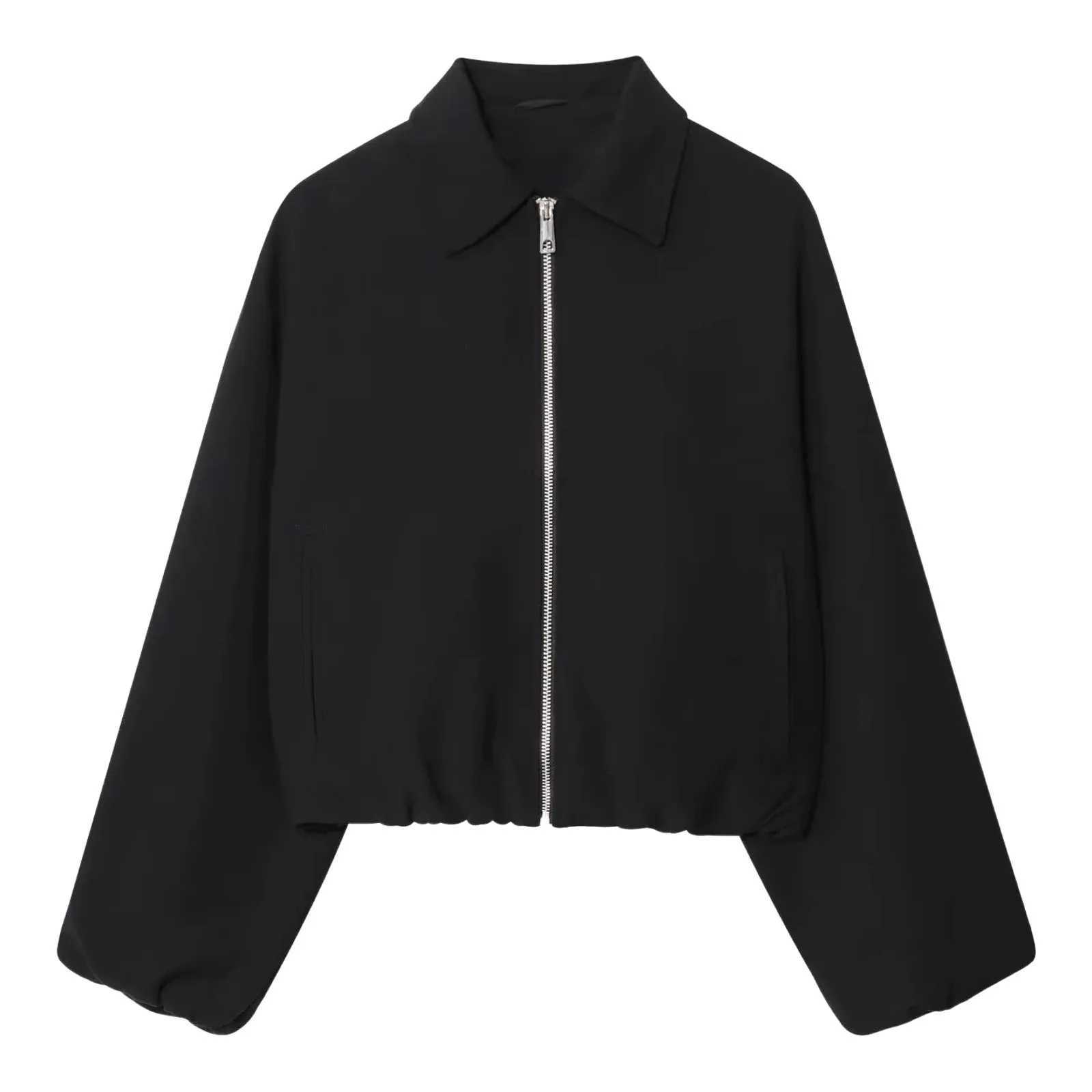 New 2025 Women's Women'S Jackets Versatile Lapel Jackets Autumn Winter Long Sleeved Puffy Hem Short Jacket Simple Fashion Outerwear Coats