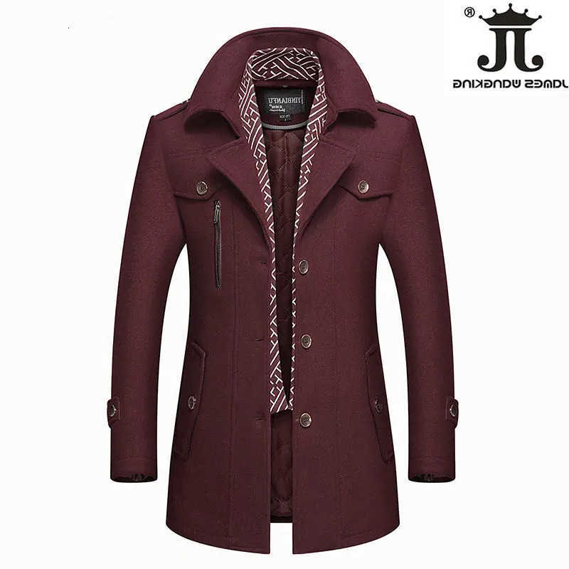 Wool Blends New Men Men's Wool Blends Coats Autumn Winter Solid Color Cold Resistant Men Woolen Overcoat Double Collar Casual Trench Coat Male