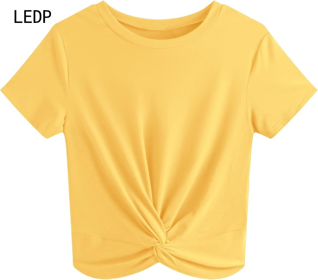 181755 Zero waste tailoring plus size women's T-shirt waste material recycling design irregular hem cotton linen breathable personality style