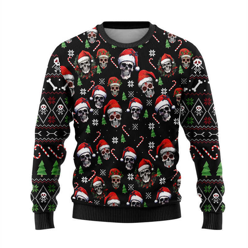 Animal Cute 3D Printed Ugly Christmas Sweater For Men Women Clothes Funny Skull Design Graphic Sweatshirts Casual Crewneck Tops S260921H9OV