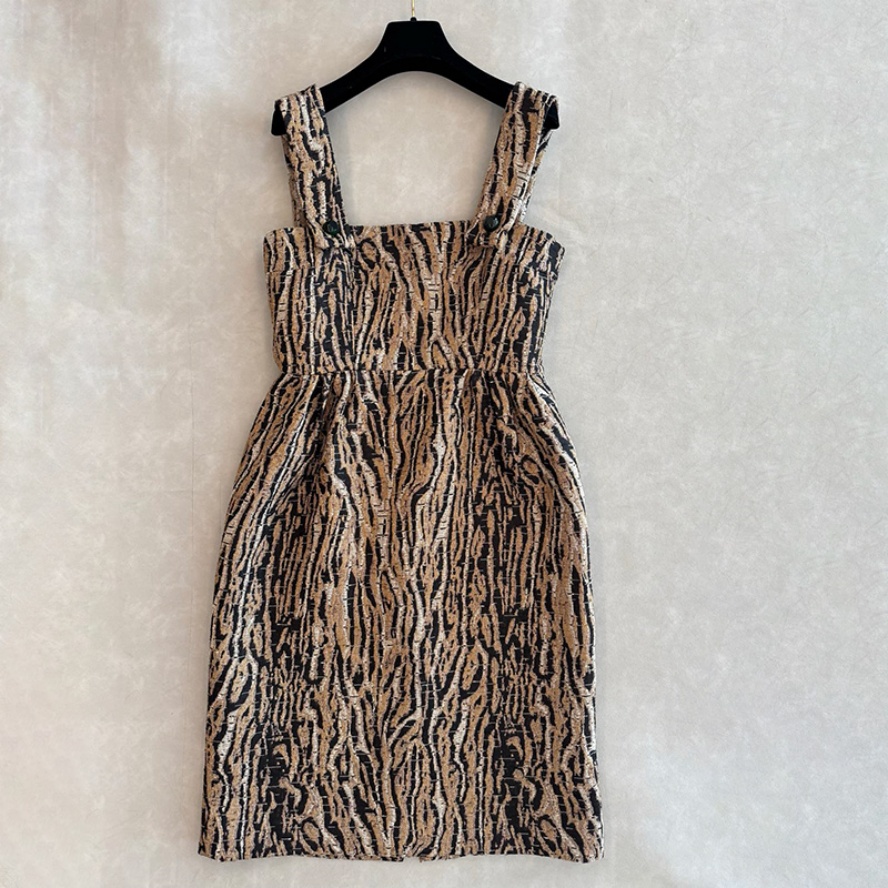 Abito sexy retrò di design per donna Abito stile Y2K aderente a strisce di tigre di lusso Abito estivo da festa di compleanno di fascia alta