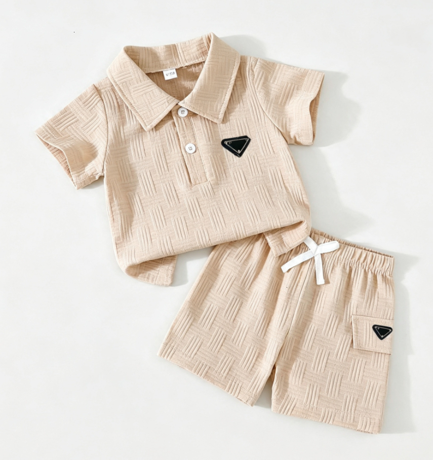 Solid Color Comfortable Baby Boys Summer Outfits 0-3 Years Designer Short Sleeve T Shirt Shorts 2 Piece Set Breathable Soft Casual Toddler Kids Clot