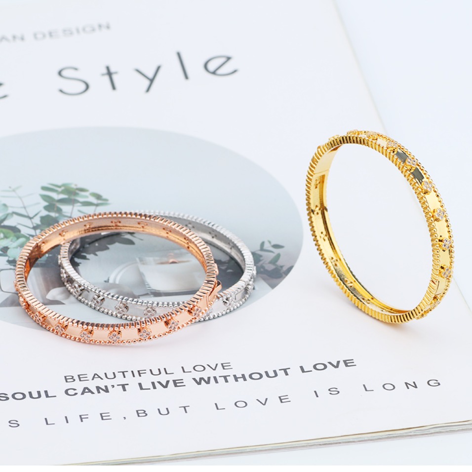 Designer Gold Plated Bangle Bracelet Inlaid Shiny Crystal Elegant Womens Fashion Jewelry Stackable Wedding Party Wrist Accessory....