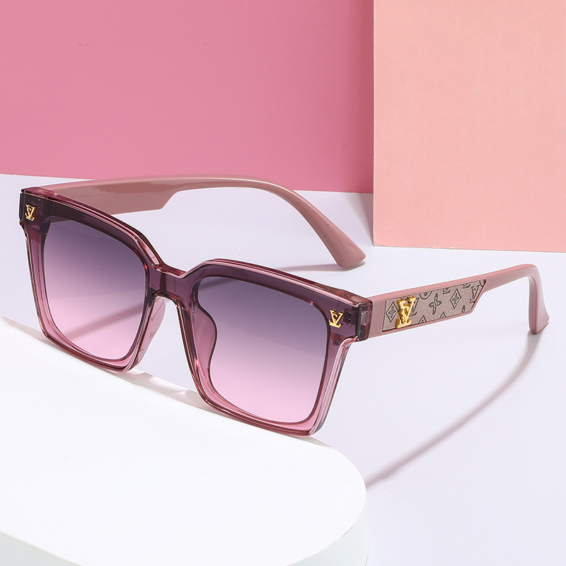 New square unisex leather sunglasses with a high-end feel, European and American neutral style, full-frame square sunglasses