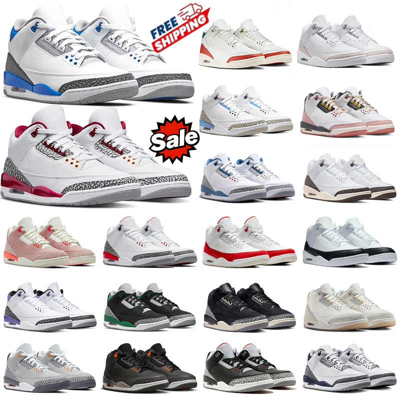 Free shipping designer basketball Shoes 3 3s Men Women casual Shoes Black Cat Pine Red Green Dark Iris Muslin Cool Grey Breathable Outdoor Sneakers
