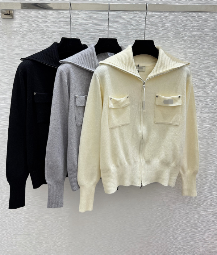 26 Women's Sweater Solid Color Simple Collar Knitted Long Sleeve Cardigan Sweater 917