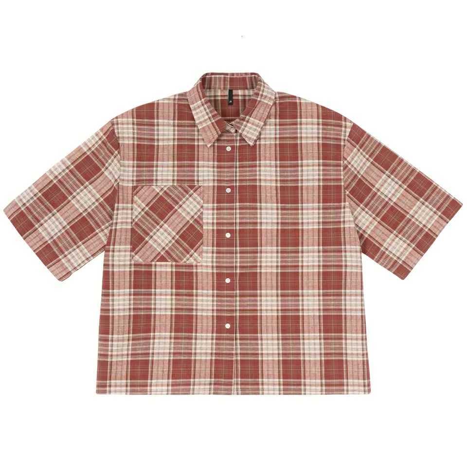 Custom Casual herenoverhemden Fabrikant Flanellen overhemden 100% katoen, cropped boxy geruit overhemd met korte mouwen en knoopsluiting voor heren