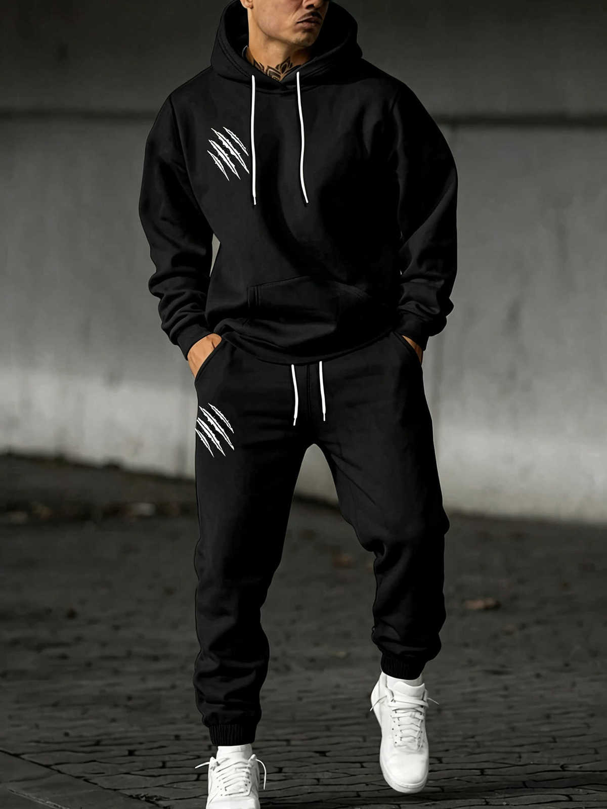 Hoodies Sweatshirts 2026 Men's Men's Fall Printed Hoodie and Jogger Set - Perfect for School Start Season men clothes tracksuit mens cloth