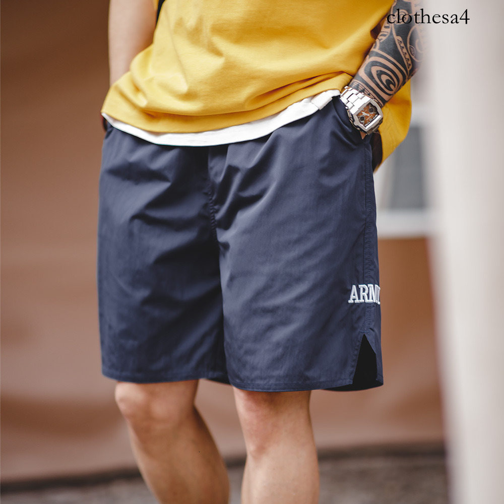 Maden Retro Training Sports with Thin Letter Embroidered Straight Shorts for Men's Summer Fashion Pants