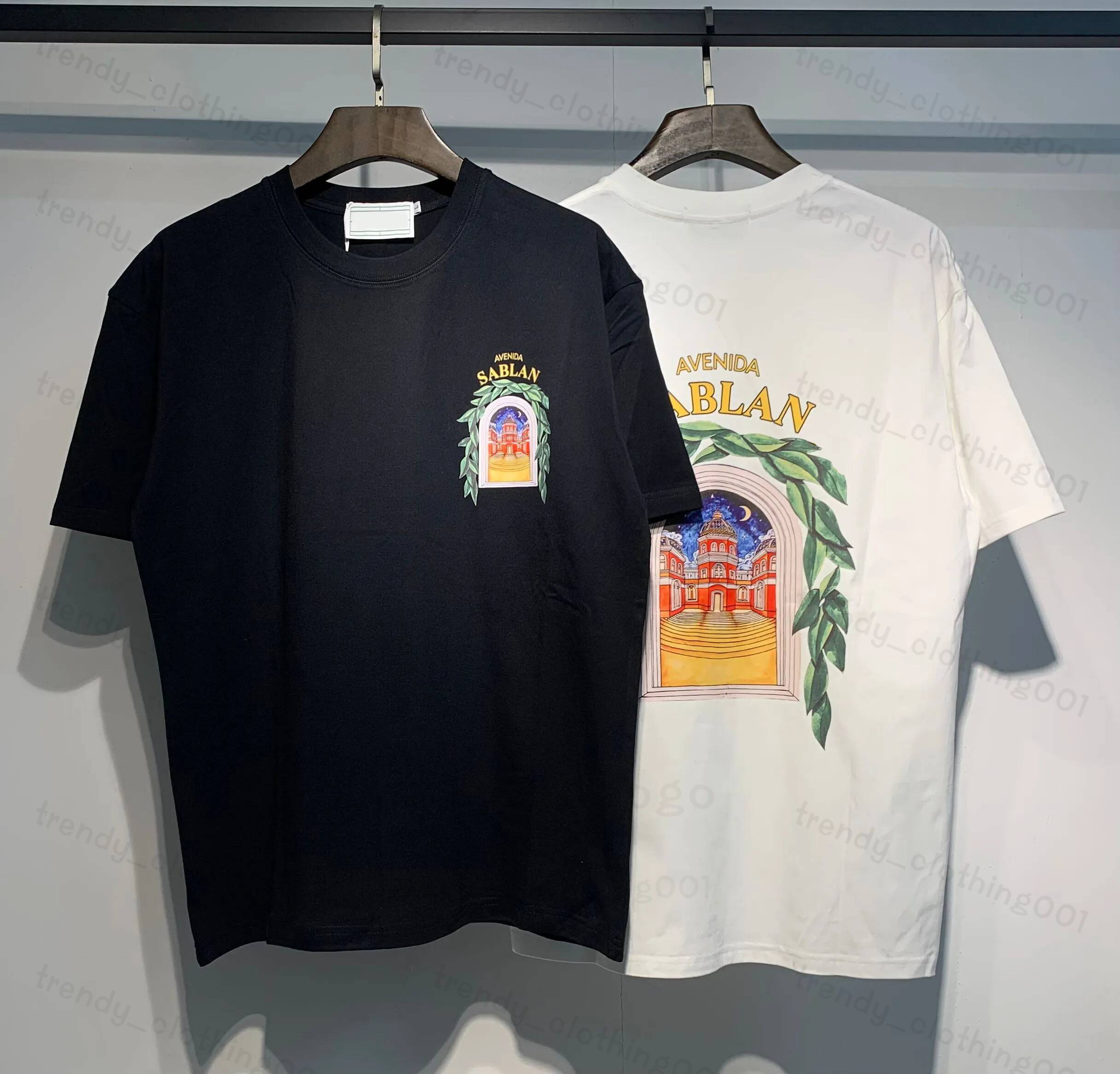 Casablancashorts Man Shirt 2025 Summer Mens T Shirt Designers Women Loose Shorts Sleeve Apparel Designer Shirts casablsnca T Shirt Street Polos Clot