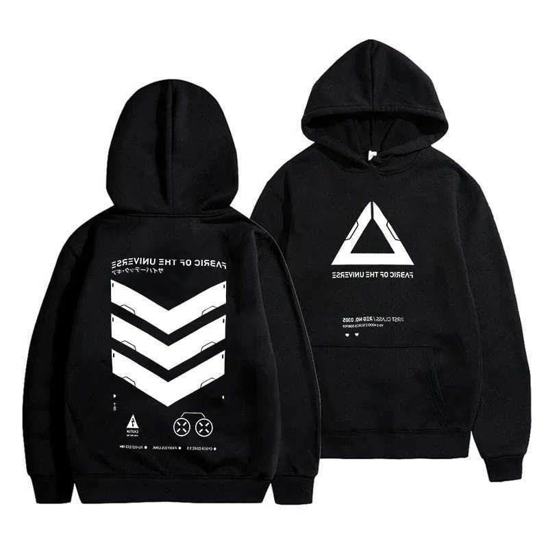 Fabric Men's Cosmic Hoodies Sweatshirts Techwear Rock Street Fashion Hoodie Cyberpunk Style Casual Roller Skating Running Long sleeve Pullover