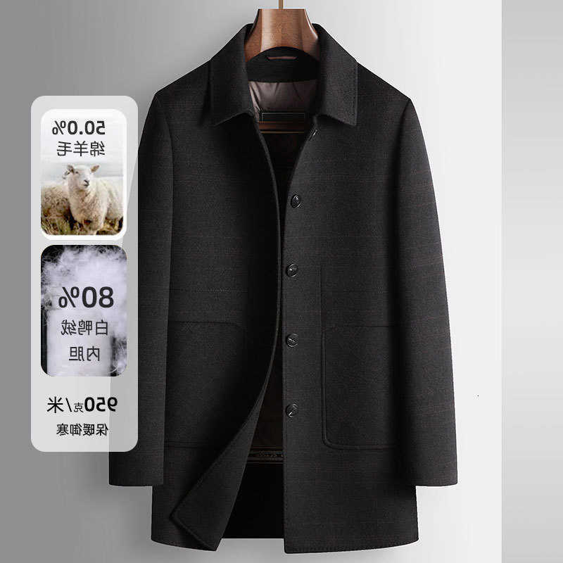 new Blends Men's arrival Wool fahion Men's coat double-side long windbreaker youth solid color business casual woolen warm coat thick and