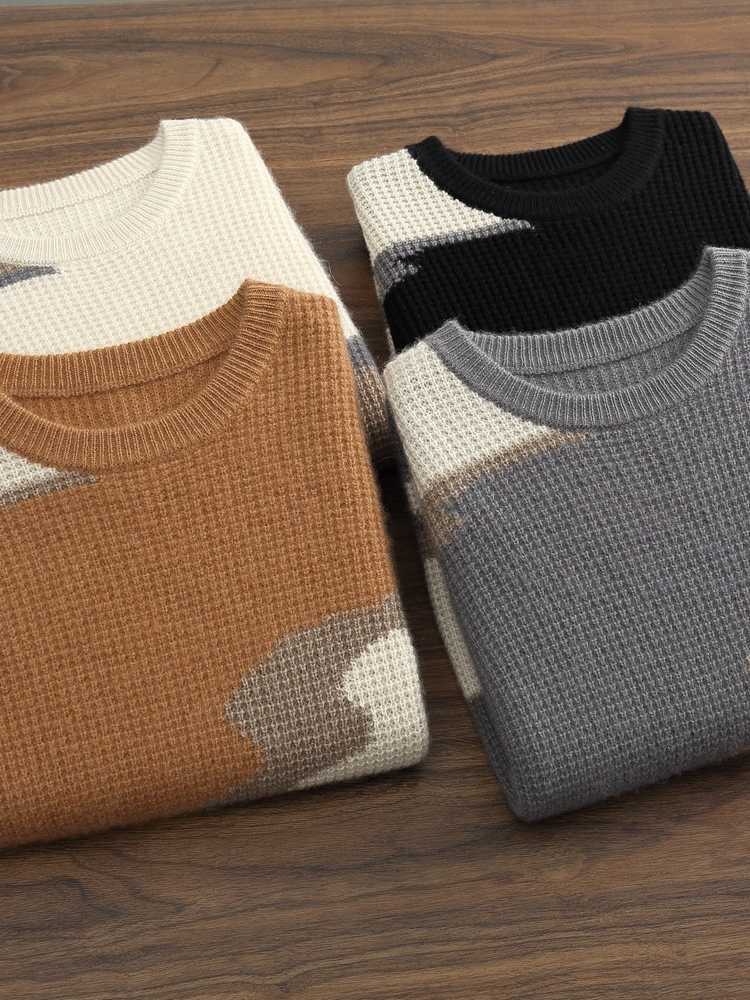 Autumn New Winter Sweater 100% Cashmere Pullover Men's Sweater Pullover O-Neck Casual Clothes Warm Fashion Inside Join Knitwear S2609210QZR