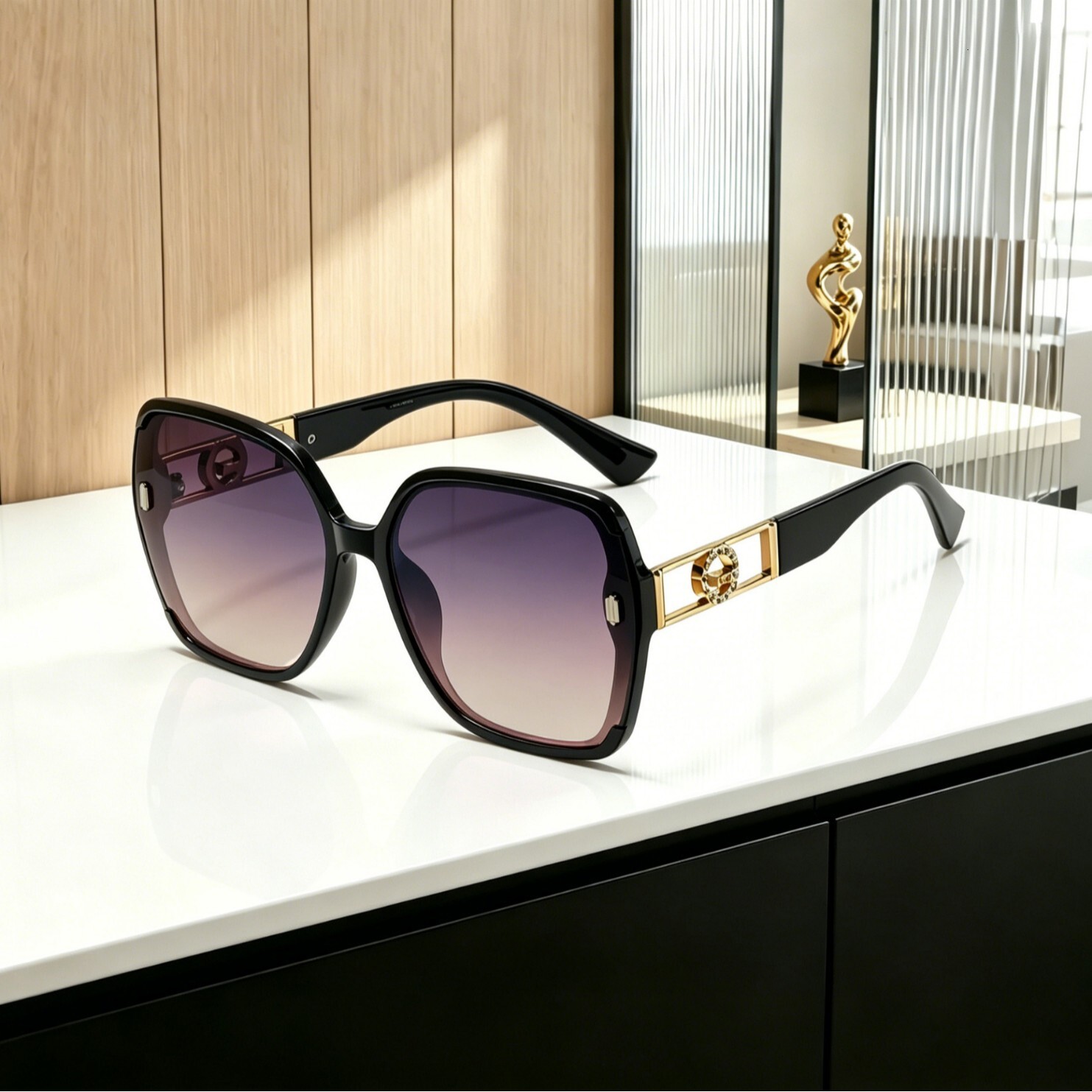 2026 New Model Cross-Border European And American Large Frame G Style Glasses Slimming High-End UV Protection Sunscreen Sunglasses