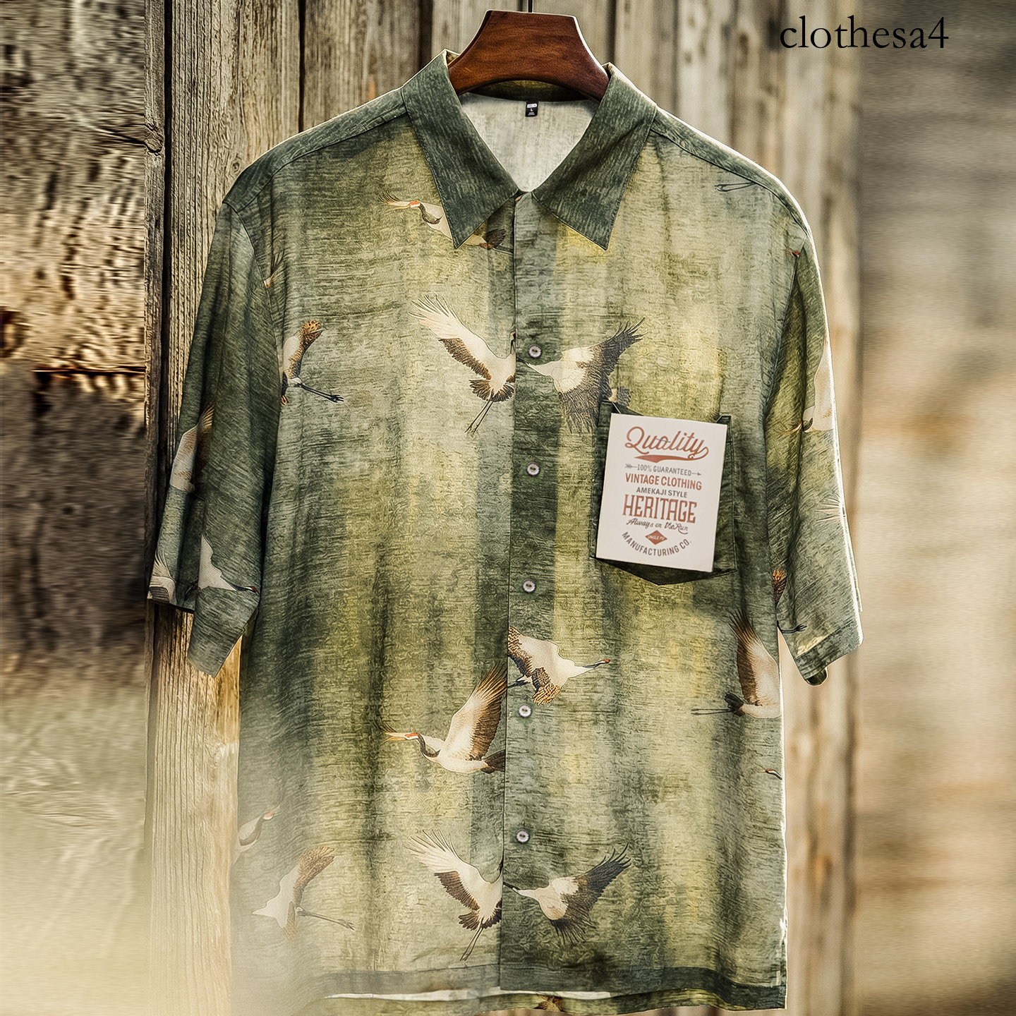 Maden Men's VintageShort Sleeve Lyocell Shirt Loose Oversized Lightweight Summer Trend Handsome Casual Male Street Fashion Tops