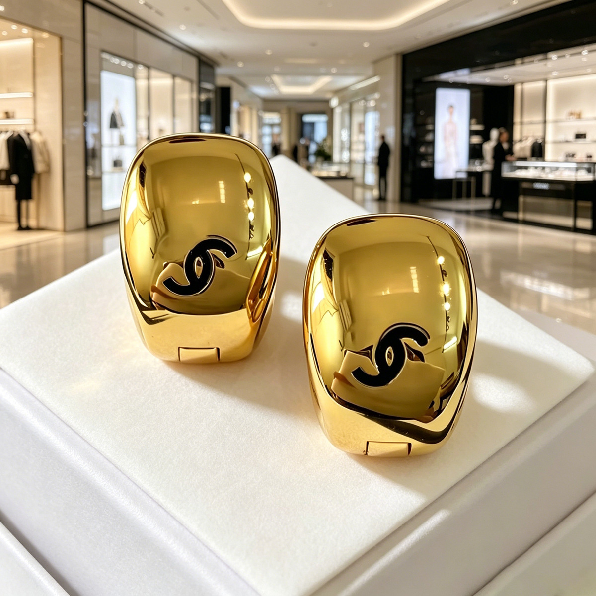 designer 26 New style, two-color, small, chic, luxurious earrings for women, featuring silver posts and a smooth finish, available directly from the