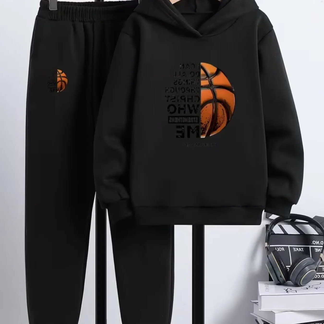Hoodies Sweatshirts 2026 basketball Men's printed sportswear set men's hooded sweatshirt long pants set spring and autumn winter warm suit