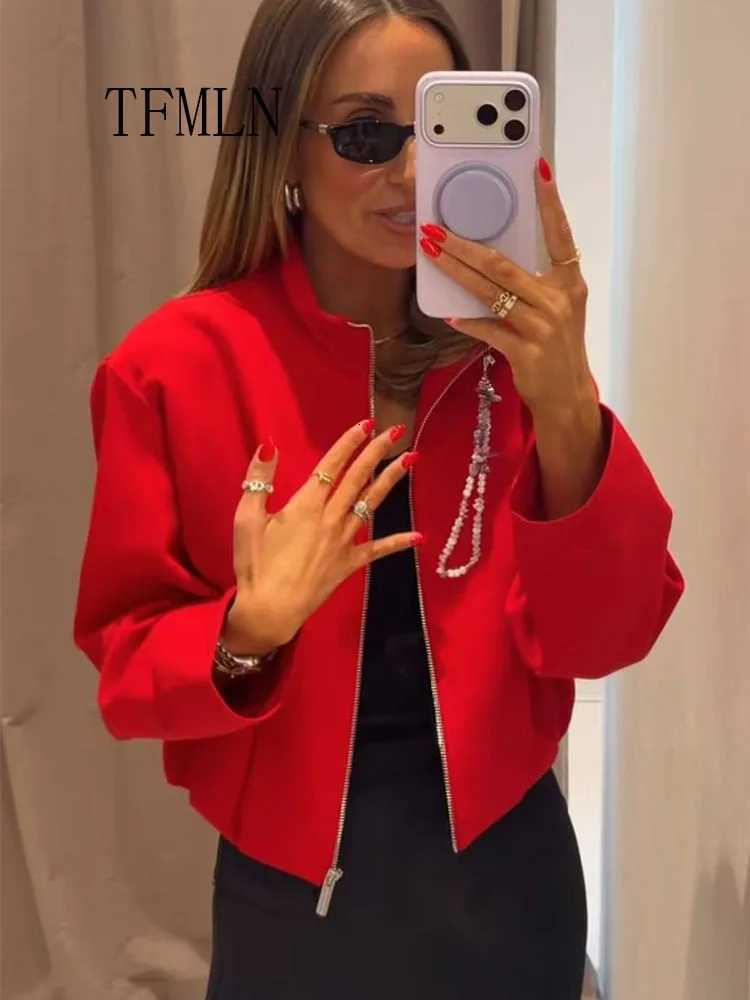 Zipper Causal Women Women's Jackets Bomber Jackets Fashion Chic Stand Collar Loose Coats High Street Solid Outwear 2026 Autumn C260921