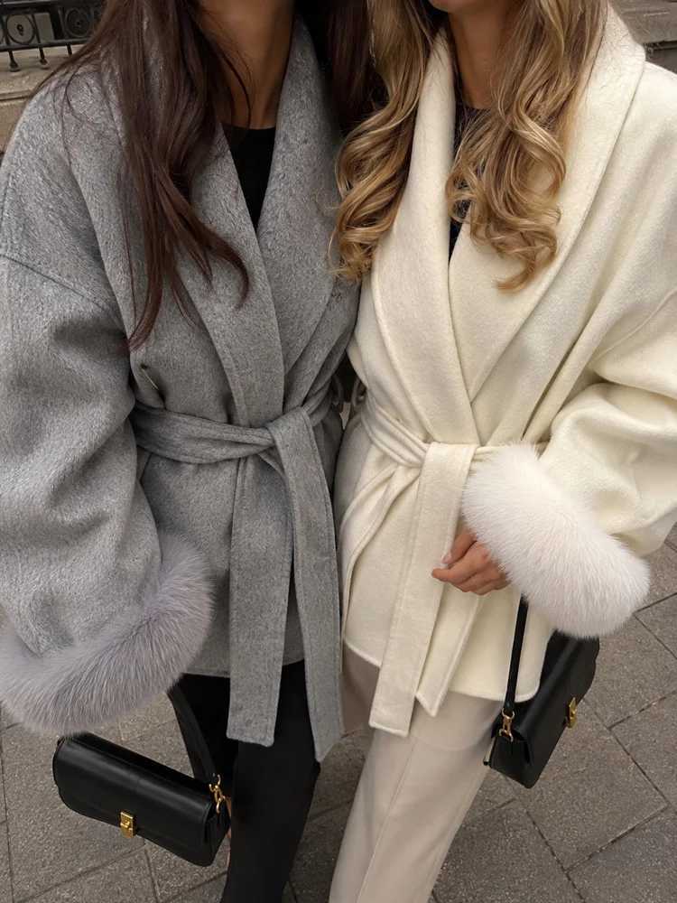 Tossy Fur Wool Overcoat Women's Short Coat Office Lady Elegant Double-sided Woolen Coat 2025 New Cardigan Jackets Loose Wool T260829